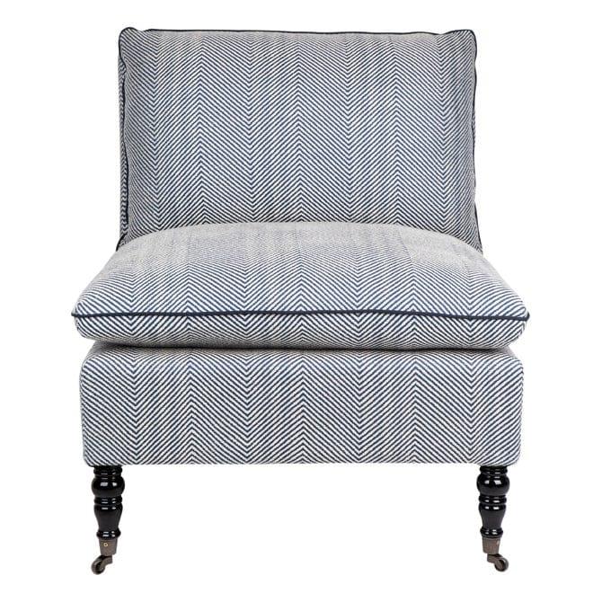 House Journey Candace Occasional Chair - Chevron Blue Linen