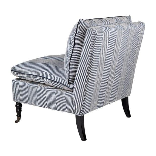 House Journey Candace Occasional Chair - Chevron Blue Linen