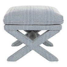 Load image into Gallery viewer, House Journey Candace Stool - Chevron Blue Linen
