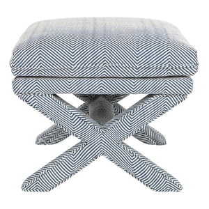 House Journey Candace Stool - Chevron Blue Linen