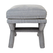 Load image into Gallery viewer, House Journey Candace Stool - Chevron Blue Linen
