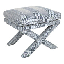 Load image into Gallery viewer, House Journey Candace Stool - Chevron Blue Linen
