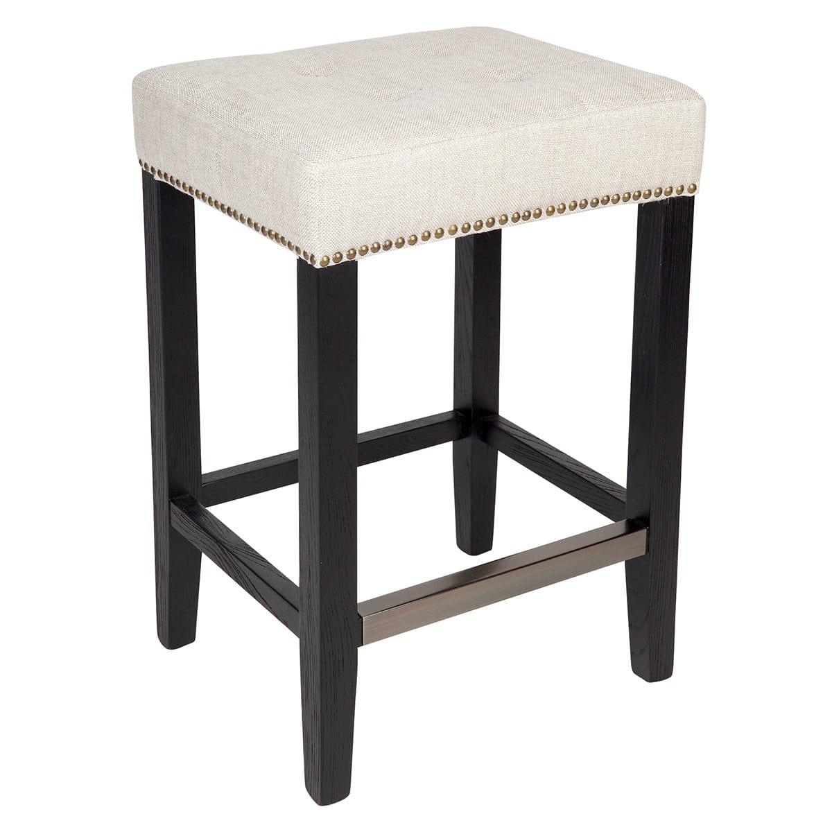 House Journey Canyon Black Kitchen Stool - Natural Linen