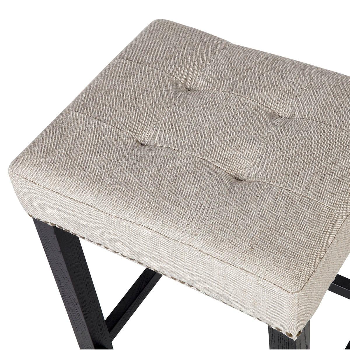 House Journey Canyon Black Kitchen Stool - Natural Linen