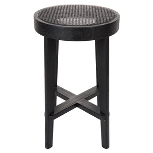 House Journey Cape Byron Rattan Kitchen Stool - Black