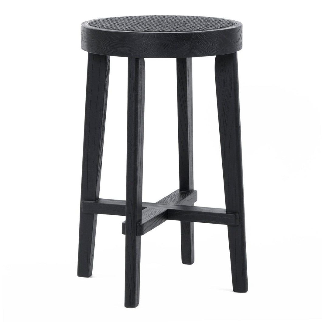 House Journey Cape Byron Rattan Kitchen Stool - Black