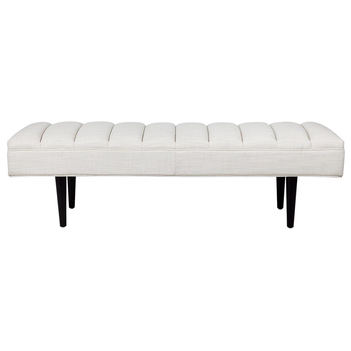 House Journey Central Park Panelled Bench Ottoman - Natural Linen