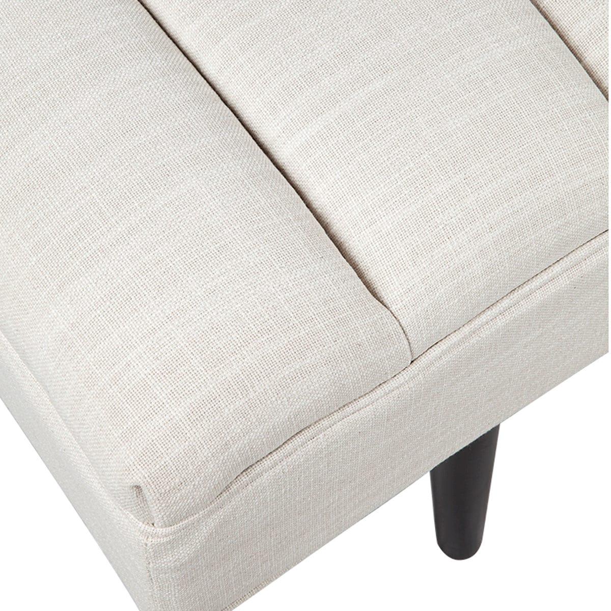 House Journey Central Park Panelled Bench Ottoman - Natural Linen