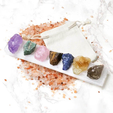 House Journey Chakra Crystal Kit with Selenite Charging Plate