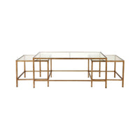 House Journey Cocktail Glass Nesting Coffee Table - Antique Gold