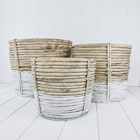 House Journey Crafted Willow Planters Set of 3