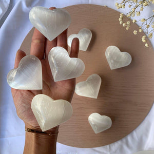 Selenite Love Heart.