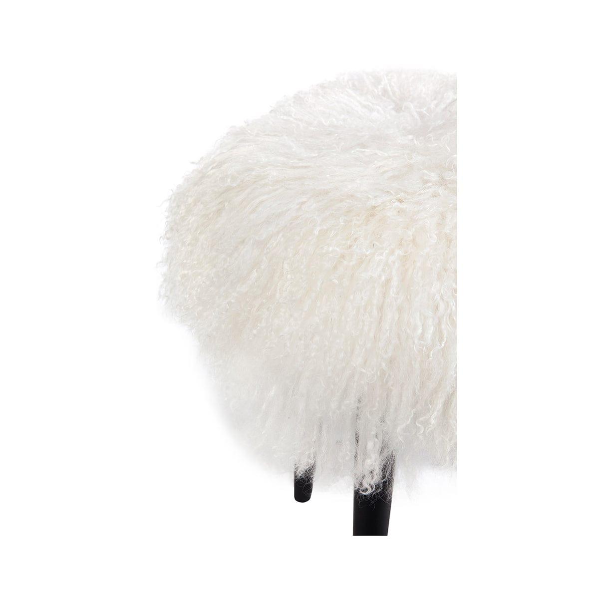 House Journey Dixie Stool - White Mongolian Fur