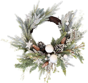 House Journey Elegant Wreath Snow