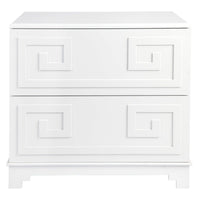 House Journey Greek Key Bedside Table - White