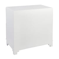 House Journey Greek Key Bedside Table - White