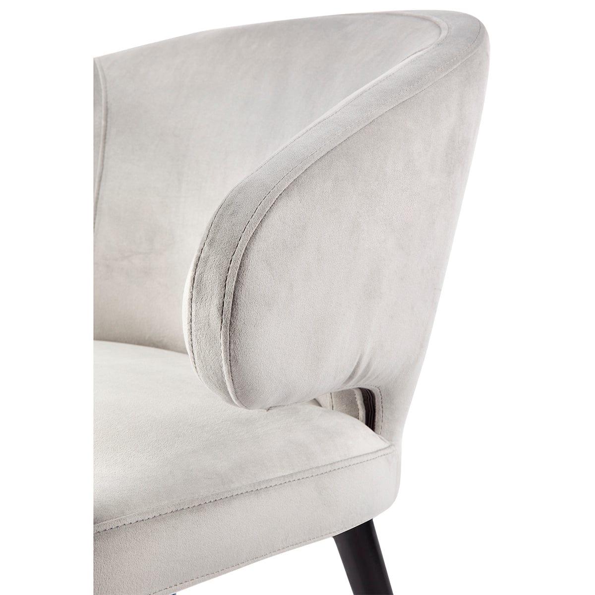 House Journey Harlow Black Dining Chair - Grey Velvet