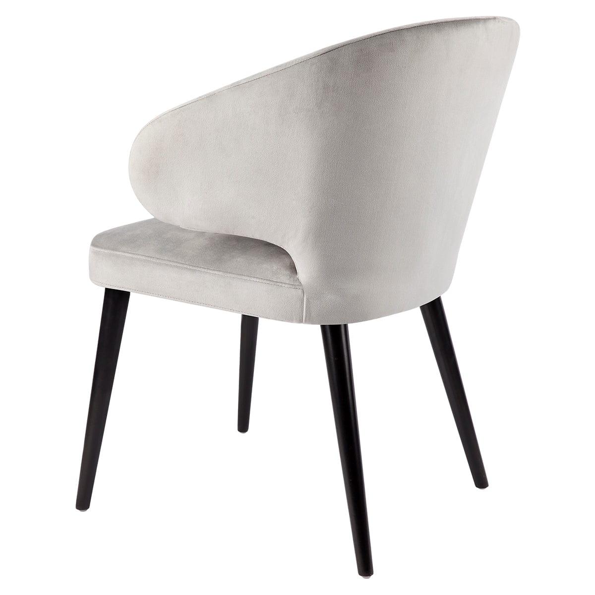 House Journey Harlow Black Dining Chair - Grey Velvet