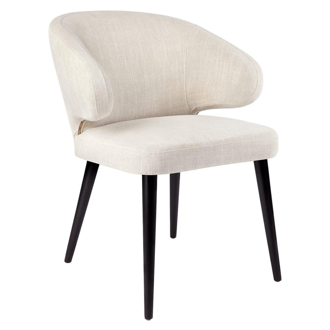 House Journey Harlow Black Dining Chair - Natural Linen