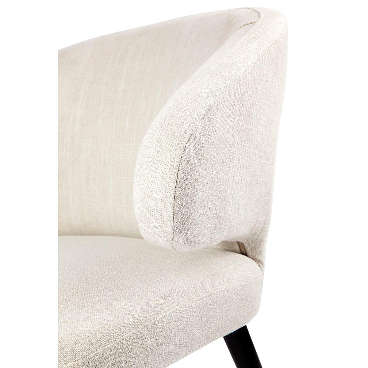 House Journey Harlow Black Dining Chair - Natural Linen