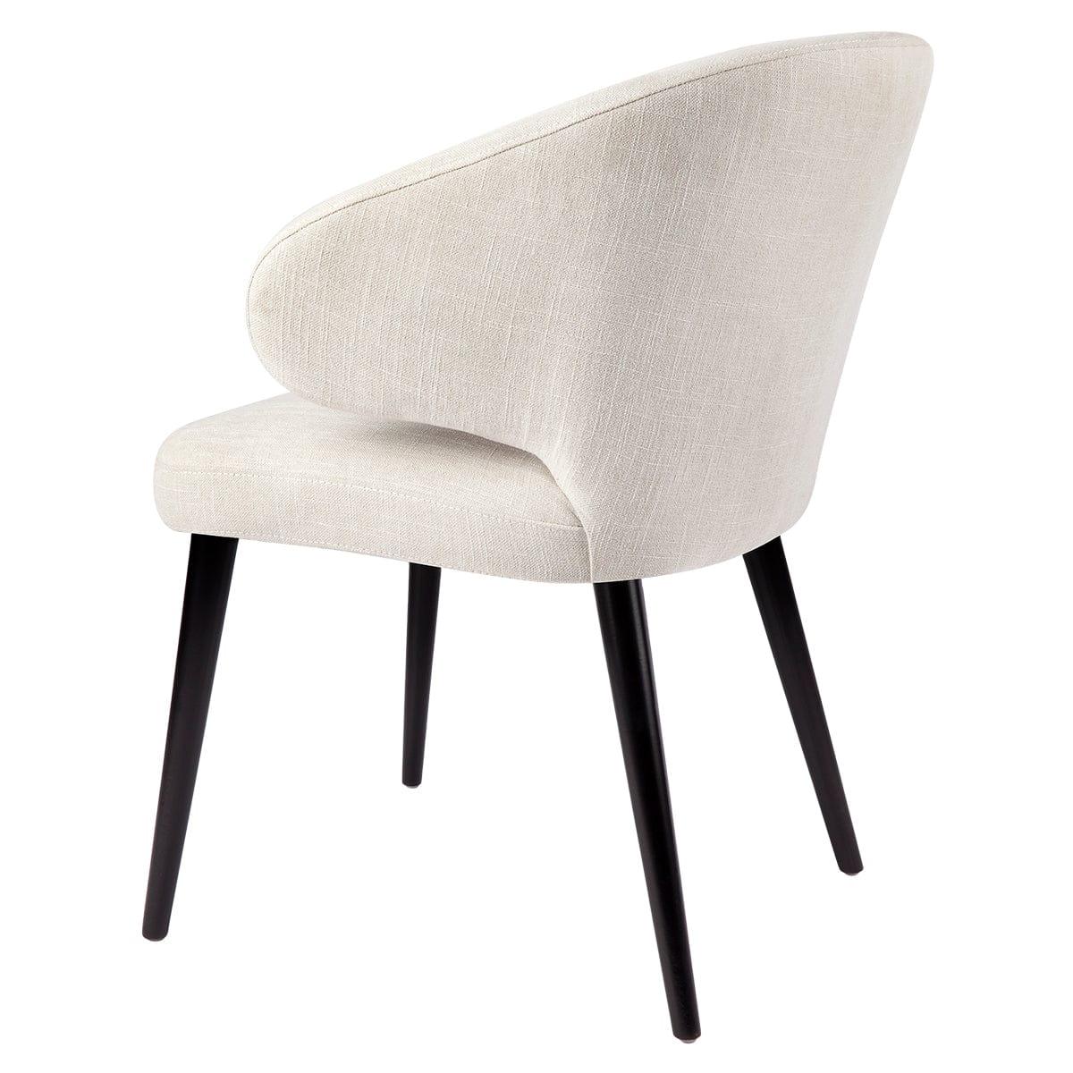 House Journey Harlow Black Dining Chair - Natural Linen