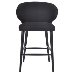 House Journey Harlow Black Kitchen Stool - Black Linen