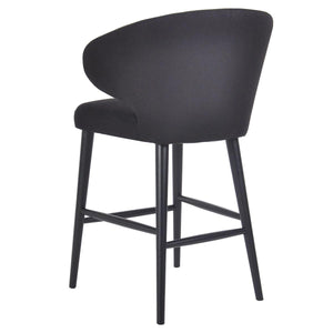 House Journey Harlow Black Kitchen Stool - Black Linen