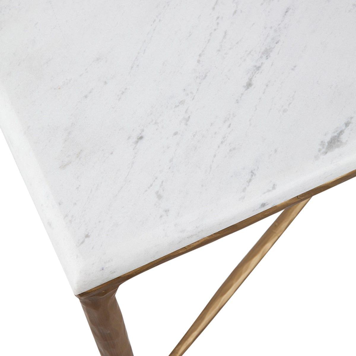 House Journey Heston Rectangle Marble Coffee Table - Brass