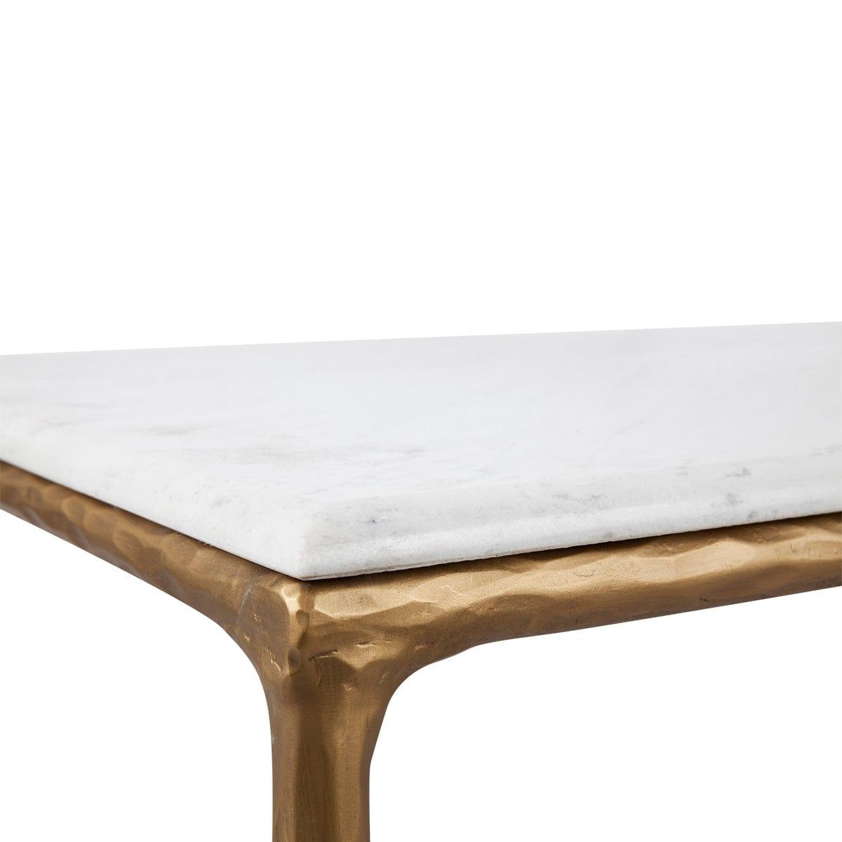 House Journey Heston Rectangle Marble Coffee Table - Brass