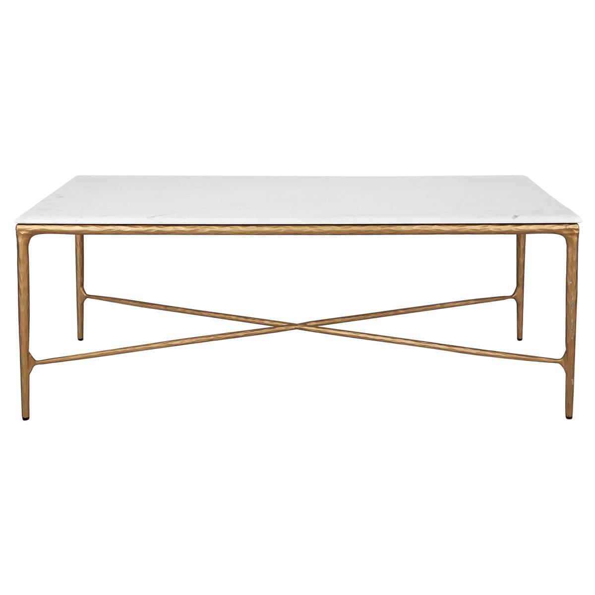 House Journey Heston Rectangle Marble Coffee Table - Brass