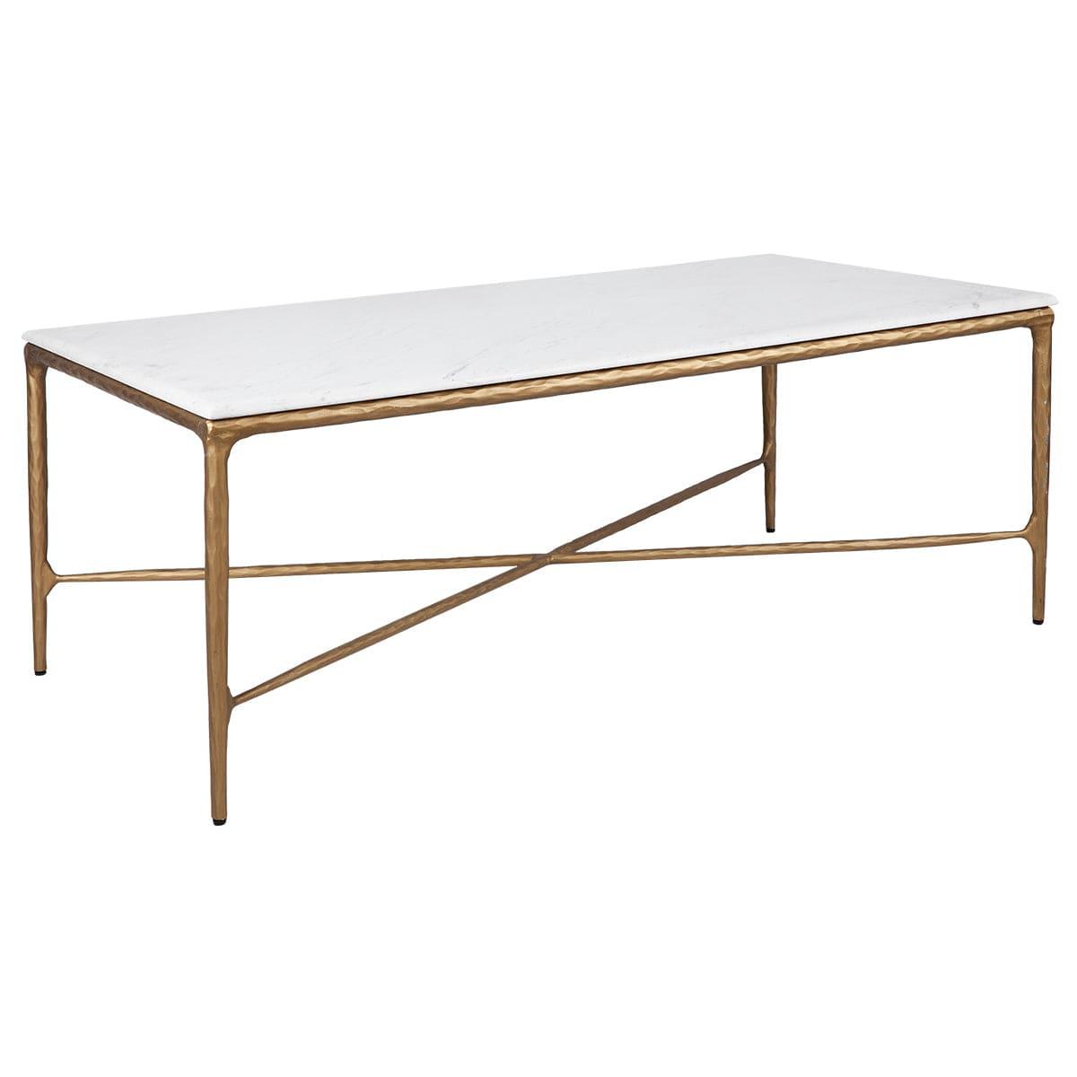 House Journey Heston Rectangle Marble Coffee Table - Brass