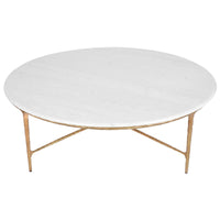 House Journey Heston Round Marble Coffee Table - Brass