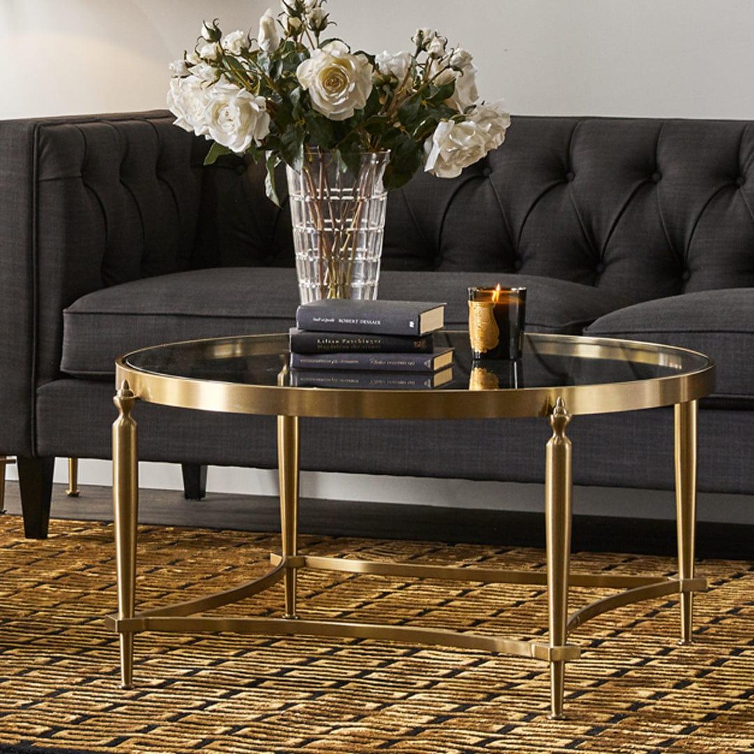 House Journey Jak Glass Coffee Table - Gold