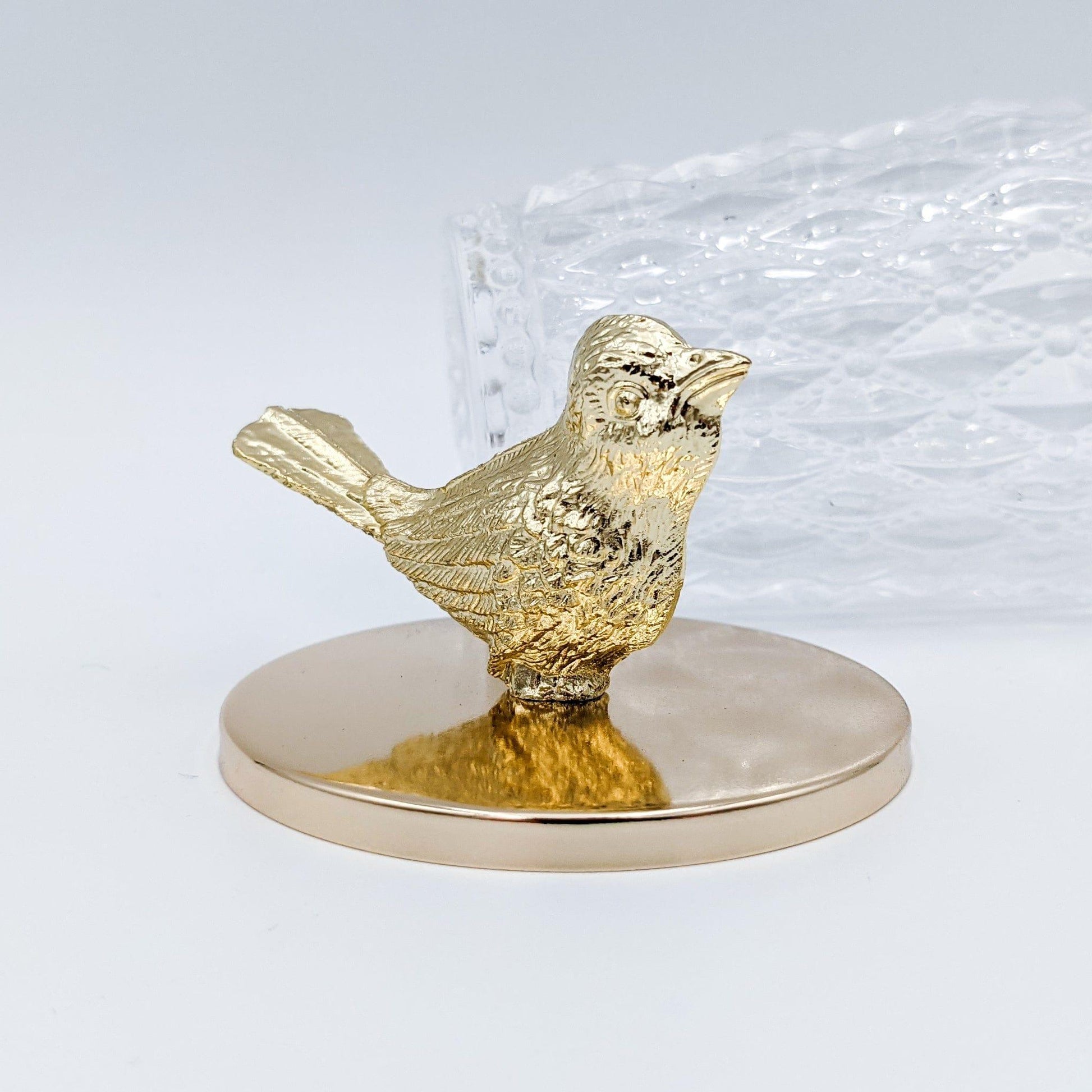 House Journey Jar Gold Bird Diamond Glass Jar