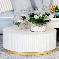 House Journey Makayla Bone Inlay Coffee Table - Natural