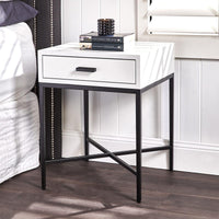 House Journey Nessa White Bedside Table - Black