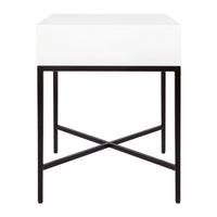 House Journey Nessa White Bedside Table - Black