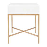 House Journey Nessa White Bedside Table - Gold