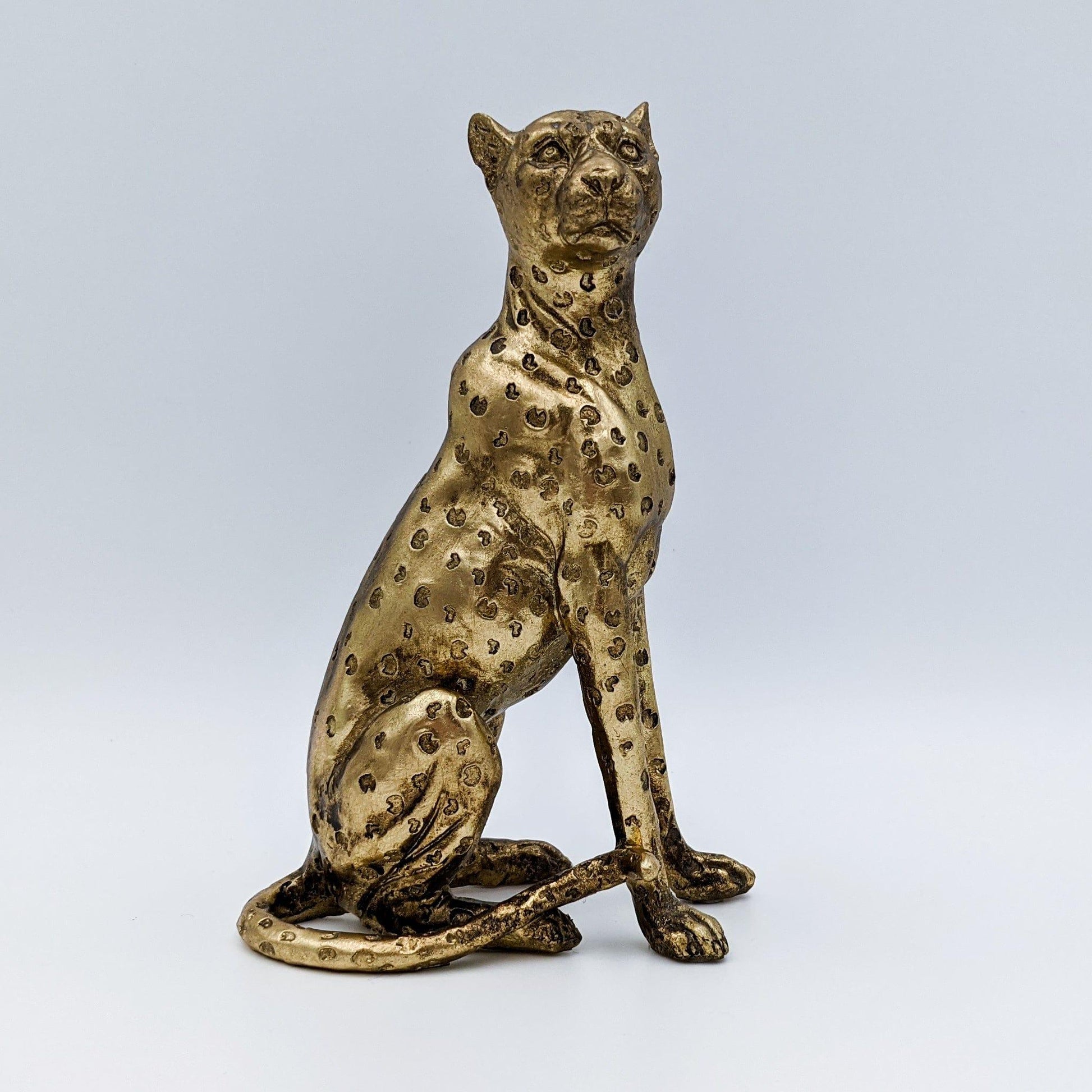 House Journey Ornament Gold Leopard Statue