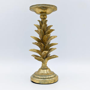 House Journey Ornament Golden Leaves Candle Stand