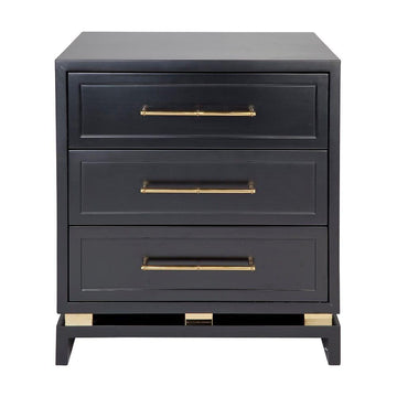 House Journey Pearl Bedside Table - Large Black