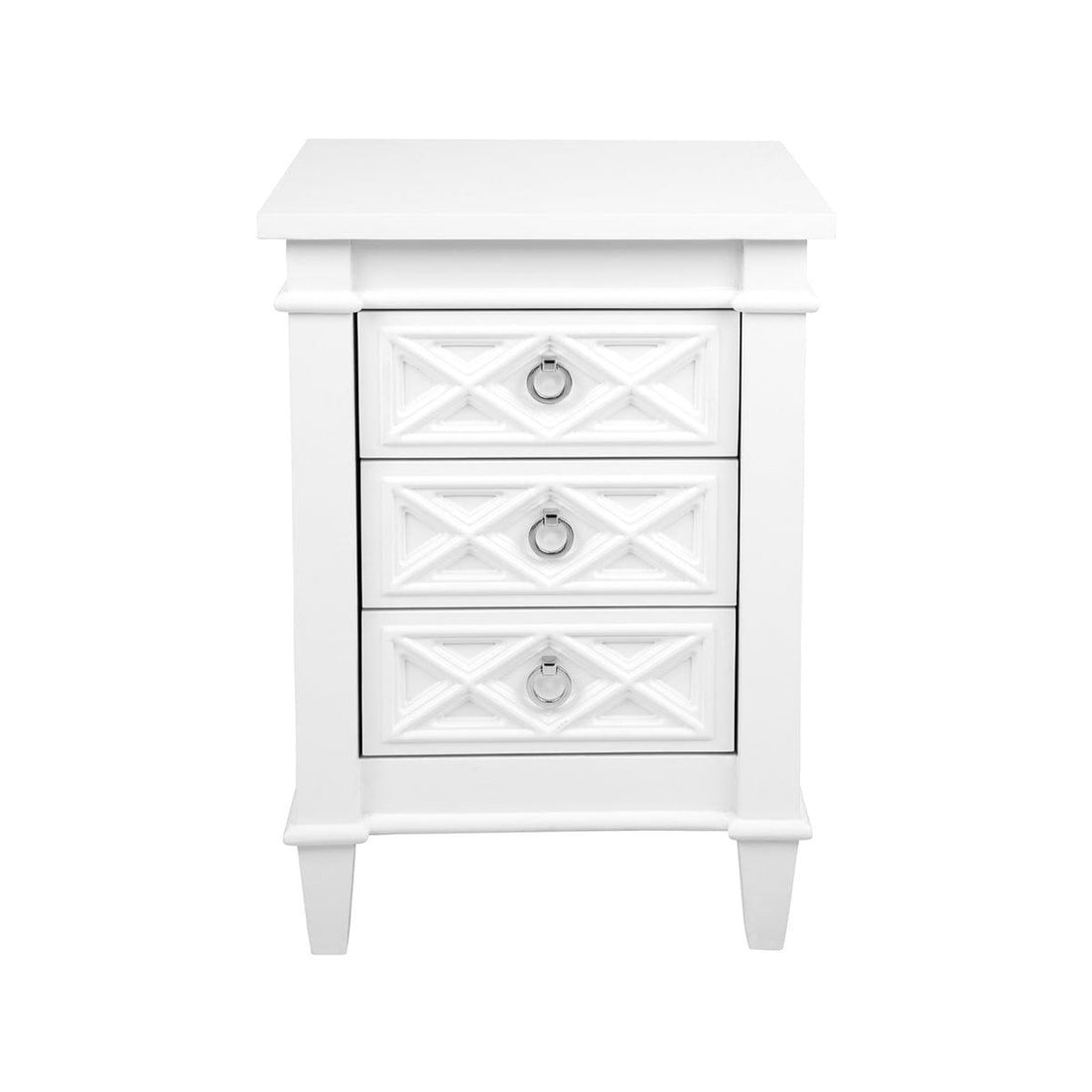 House Journey Plantation Bedside Table -  Small White