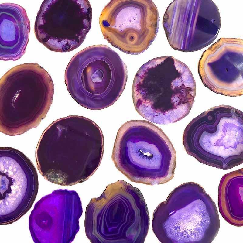 House Journey Purple Sliced Crystal Agate Lamp