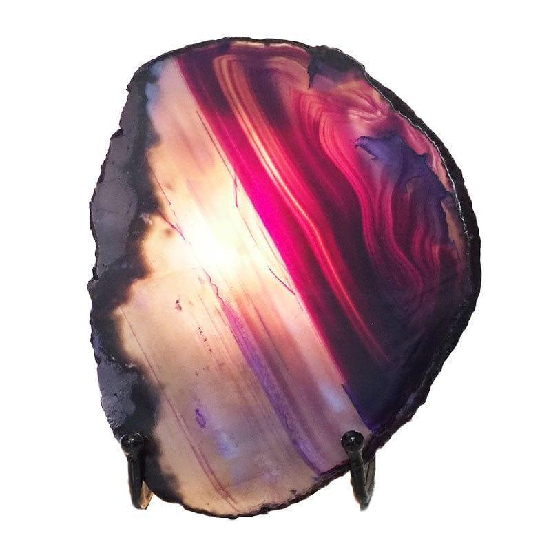 House Journey Purple Sliced Crystal Agate Lamp
