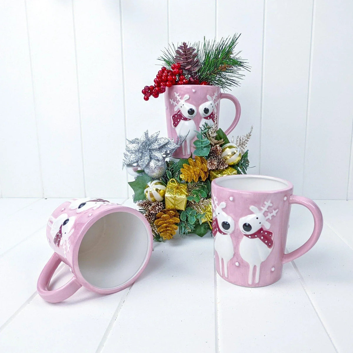House Journey Reindeer Mug - Pink