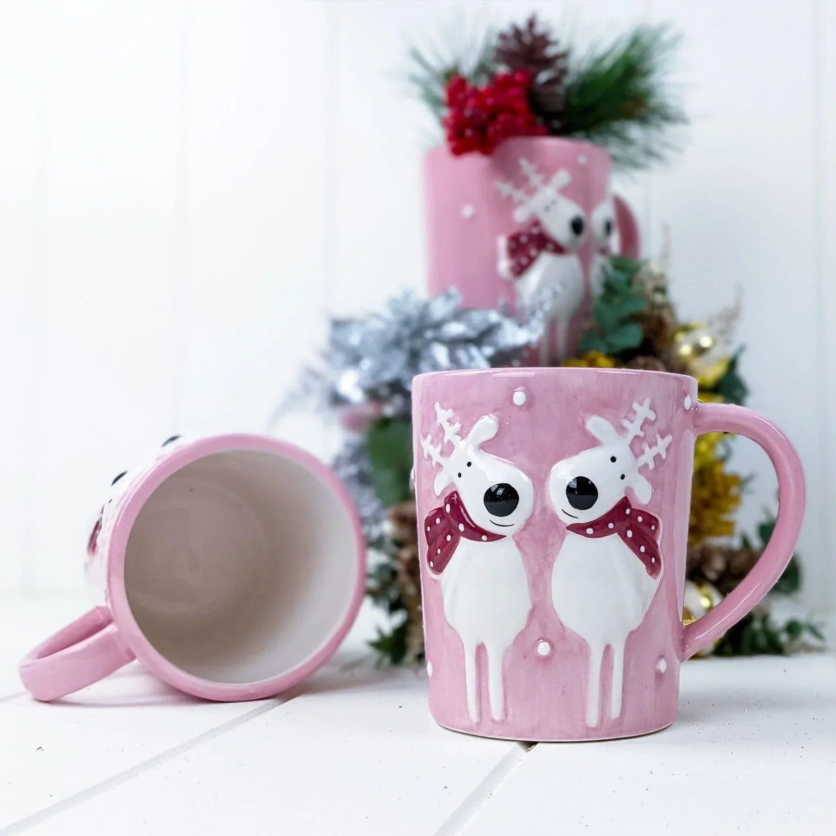 House Journey Reindeer Mug - Pink