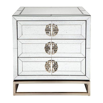 House Journey Rochester Mirrored Bedside Table