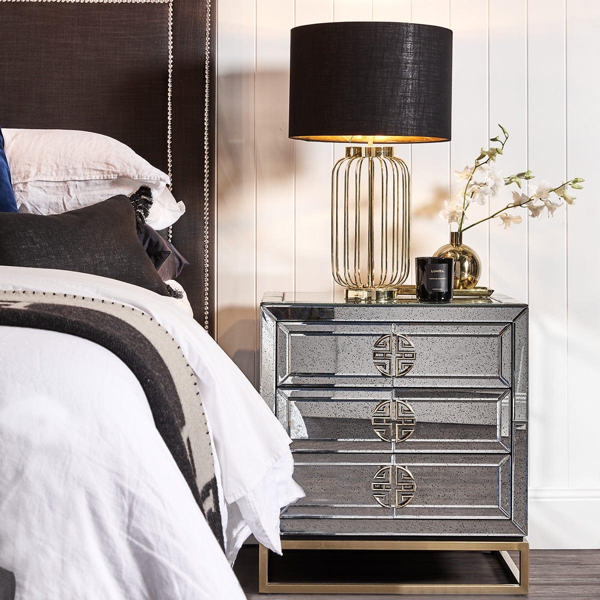 House Journey Rochester Mirrored Bedside Table