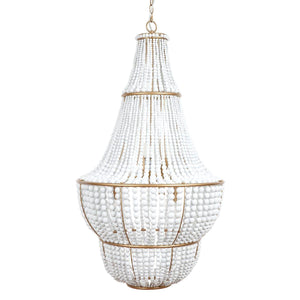 Sierra Beaded Chandelier - Gold/White.