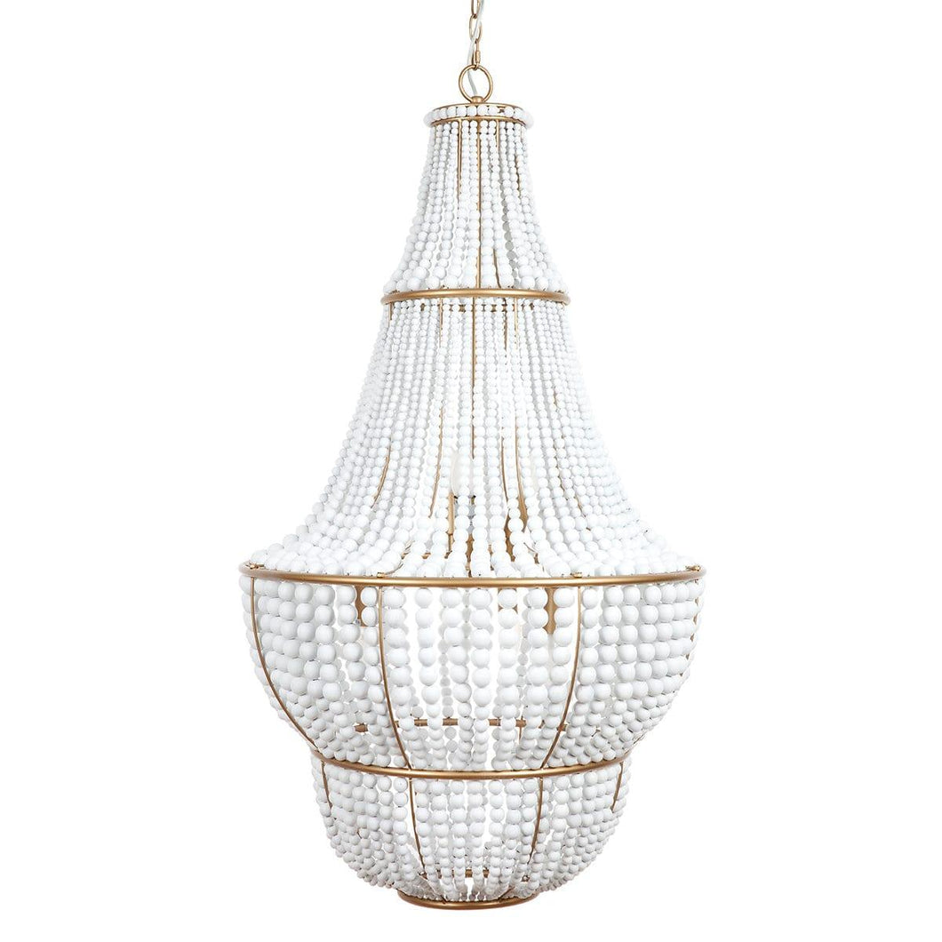 Sierra Beaded Chandelier - Gold/White.